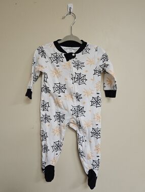 Burts Bees Baby 3-6M Halloween Spider Web Footed Sleeper Organic Cotton